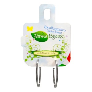 Farma Bijoux Υποαλλεργικά Σκουλαρίκια Τετραγωνισμένοι Κρίκοι 25mm σε Ασημί Χρώμα, 1 ζευγάρι