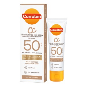 Carroten CC Suncare Tinted Face Cream Αντηλιακή Κρέμα Προσώπου CC με Χρώμα SPF50, 50ml