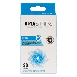 Vitastrips Focus Συμπλήρωμα Διατροφής  για Καλύτερη Μνήμη και Συγκέντρωση, 30τμχ