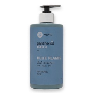 Panthenol Extra Blue Flames 3 in 1 Cleanser Ανδρικό Καθαριστικό για Πρόσωπο/Σώμα/Μαλλία, 500ml