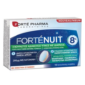 Forte Pharma ForteNuit 8h Αδιάκοπος Ύπνος 295μg Μελατονίνη, 15 δισκία διπλής στοιβάδας