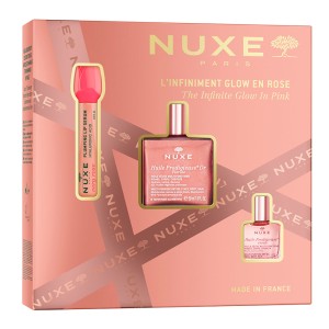 Nuxe Promo The Infinite Glow In Pink  με Prodigieuse Or Florale Multi-Purpose Dry Oil 50ml, Very Rose Plumping Lip Serum 8ml & Huile Prodigieuse Florale Multi-Purpose Dry Oil 10ml, 1σετ
