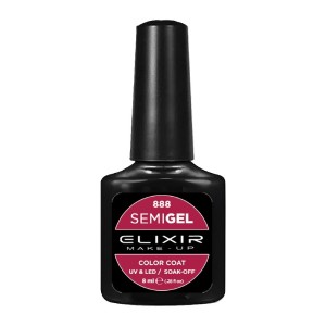 Elixir Make-up Semi Gel Ημιμόνιμο Επαγγελματικό Βερνίκι Νυχιών Νο888 Plum, 8ml