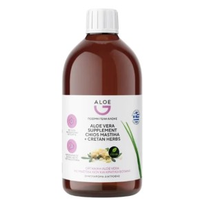 Genomed Aloe G 100% Φυσικός Χυμός Κρητικής Αλόης Πόσιμο Τζελ με Μαστίχα, 1000ml