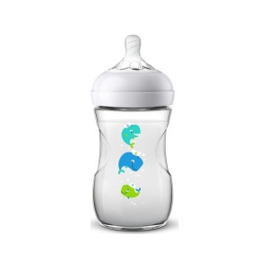 Philips Natural Avent Πλαστικό Μπιμπερό Φάλαινα 1m+ 260ml SCF070/23