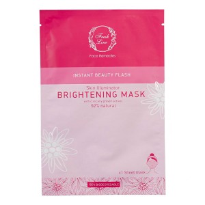 Fresh Line Instant Beauty Flash Brightening Mask Υφασμάτινη Μάσκα Φωτεινότητας Προσώπου, 1τμχ