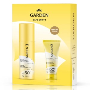 Garden Box Safe Spritz Αντηλιακό Γαλάκτωμα Spray με Εκχύλισμα Ροδιού Πρόσωπο & Σώμα SPF50 200ml + Αντηλιακή Κρέμα Προσώπου με Υαλουρονικό Οξύ SPF50+ 50ml, 1σετ
