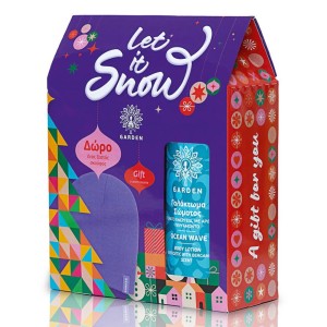 Garden Let It Snow Εορταστικό Σετ με Γαλάκτωμα Σώματος Ocean Wave 500ml & Δώρο Μωβ Σκουφάκι, 1σετ