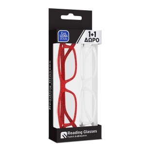 Eyelead Promo Γυαλιά Οράσεως Πρεσβυωπίας Unisex 1+1 Κόκκινο/Διάφανο +1.00, 2τμχ