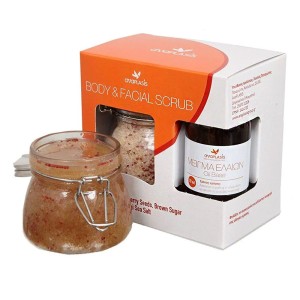 Anaplasis Body & Facial Scrub με Καστανή Ζάχαρη Ελληνικό Αλάτι Μεσολογγίου & Σπόρους Cranberry, 2τμχ
