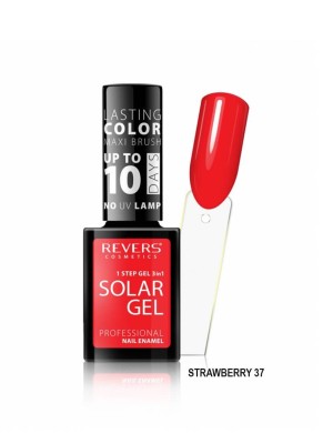 Revers Nail Polish Solar Gel Strawberry Ημιμονιμο Βερνικι N37, 10ml