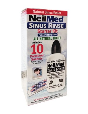 Neilmed Sinus Rinse Σύστημα Ρινικών Πλύσεων για Ενήλικες, 10 Φακελάκια & Συσκευή