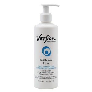 Version  Wash Gel AHA Gel Βαθύ Καθαρισμού Προσώπου και Σώματος με AHA & Sodium PCA, 300ml