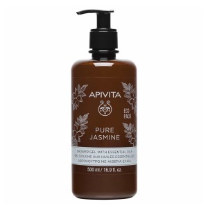 Apivita Eco Pack Pure Jasmine Aφρόλουτρο με Aιθέρια Έλαια & Γιασεμί, 500ml