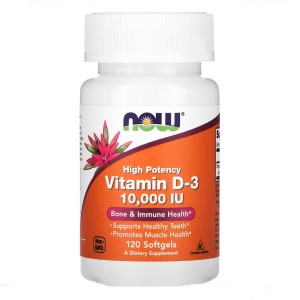 Now Foods Vitamin D-3 10.000iu Συμπλήρωμα Διατροφής Βιταμίνης D3, 120caps