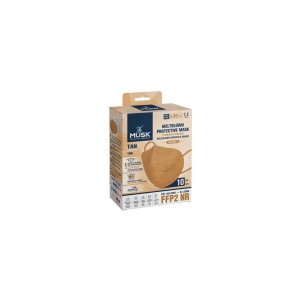 Musk Meltblown Protective Mask FFP2 NR Προστατευτική Μάσκα μιας Χρήσης 10 Τμχ Καφέ