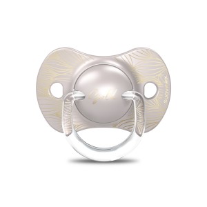 Suavinex Πιπίλα Σιλικόνης για 6-18 μηνών Physio Gold Grey, 1τμχ