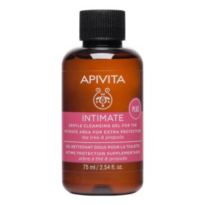 Apivita Intimate Plus Απαλό Gel Καθαρισμού για την Ευαίσθητη Περιοχή για Επιπλέον Προστασία σε Περιπτώσεις Συχνών Μικροενοχλήσεων, με Tea Tree & Πρόπολη, 75ml