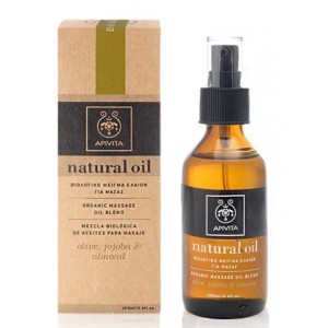 Apivita Natural Oil Βιολογικό Μείγμα Ελαίων για Μασάζ με Ελιά, Τζοτζόμπα & Αμύγδαλο, 100ml