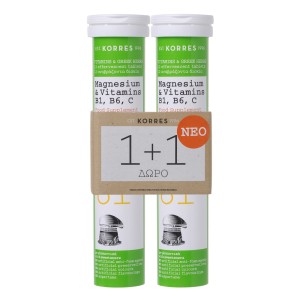 Korres Promo Magnesium & Vitamins B1, B6, C, 12 Αναβράζοντα Δισκία, 24αναβρ.δισκία