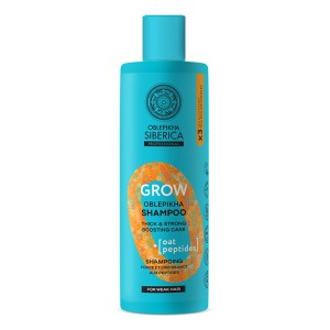 Natura Siberica Oblepikha Ο Professional Grow Σαμπουάν Ενδυνάμωσης, με 3x Ιπποφαές & Πεπτίδια Βρώμης για Ενίσχυση της Τρίχας, 400ml