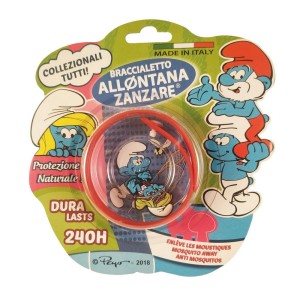 Italian Brand Πορτοκαλί Αντικουνουπικό Παιδικό Βραχιόλι Στρουμφάκια, 1τμχ