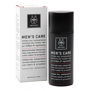 Apivita Mens Care Κρέμα-Gel Ενυδάτωσης Δροσερή, Μη Λιπαρή Υφή με Κέδρο & Προπόλη, 50ml