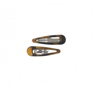 Ro-Ro Accessories Κλικ Kλακ Mαλλιών καφέ epoxy 5cm σετ, 2 τμχ