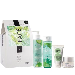 Medisei Panthenol Extra Gift Face Cleansing Milk 3in1 250ml, Detox Tonic Lotion 200ml, Green Clay Facial Mask 75ml & Face & Eye Cream 50ml