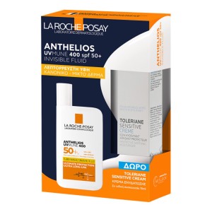 La Roche Posay Promo Anthelios UVMune 400 SPF50+ Invisible Fluid 50ml & Δώρο Toleriane Sensitive Moisturiser Cream 15ml, 1σετ