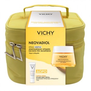 Vichy Neovadiol Πακέτο με Replenishing Anti-Sagginess Day Cream Κρέμα Ημέρας για Επιδερμίδες στην Εμμηνόπαυση 50ml  & Δώρο Capital Soleil UV-Age Daily SPF 50+ Αντηλιακή Προστασία Προσώπου, 15ml & Νεσεσέρ, 1σετ