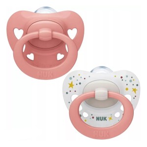  Nuk Family Love Signature Ορθοδοντικές Πιπίλες Σιλικόνης σε Θήκη Πράσινη/Λευκή για 0-6m, 2τμχ