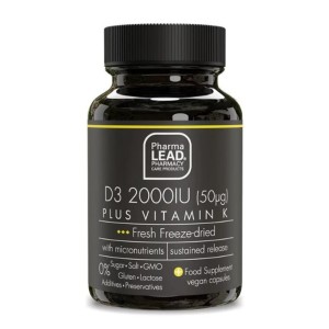 Pharmalead D3 2000IU Plus Vitamin K για τη Διατήρηση της Φυσιολογικής Κατάστασης των Οστών, 60 κάψουλες