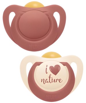 Nuk For Nature Πιπίλα Latex από 98% Φυσικές Πρώτες Ύλες 6-18m Κόκκινη, 2τμχ