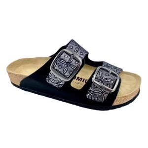 Comfort Way Ανατομικές Δερμάτινες Παντόφλες Lux Μαύρες κωδ.113, 1ζευγάρι