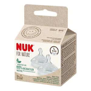 Nuk For Nature Θήλη Σιλικόνης Γρήγορης Ροής Μέγεθος L, 2τμχ
