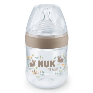 Nuk for Nature Πλαστικό Μπιμπερό Κατά των Κολικών με Δείκτη Ελέγχου Θερμοκρασίας με Θηλή Σιλικόνης Πράσινο για 0-6m, 150ml