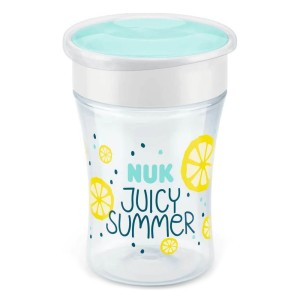 Nuk Fruits Magic Cup Κύπελλο Εκμάθησης με Περιμετρικό Χείλος & Καπάκι Γκρι με Grape Fruit, 230ml