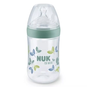 Nuk for Nature Sense Πλαστικό Μπιμπερό με Θηλή Σιλικόνης Μέτριας Ροής  με Δείκτη Ελέγχου Θερμοκρασίας   0+ Πράσινο, 260ml