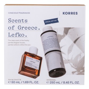 Korres Πακέτο Περιποίησης Σώματος Lefko Eau de Toilette, 50ml & Αφρόλουτρο, 250ml