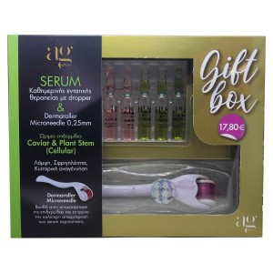 Ag Pharm Gift Box Caviar Serum 2ml 2τμχ, Plant Stem Serum 2ml 3τμχ & Derma Roller System 540 Needles DRS25 (0.25mm) 1τμχ