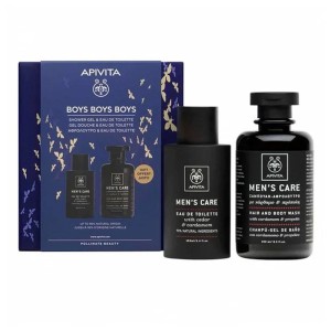 Apivita Promo Boys Boys Boys Eau De Toilette Με Κέδρο & Κάρδαμο, 100ml & Σαμπουάν - Αφρόλουτρο, 250ml