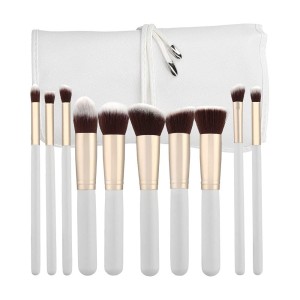 Tools For Beauty Make-up Kabuki Brush Set Πινέλα Μακιγιάζ Λευκό Χρώμα, 10τμχ