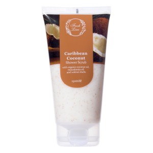 Fresh Line Caribbean Coconut Shower Scrub Αφρόλουτρο και Scrub Σώματος, 150ml