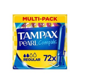 Tampax Multi-Pack Compak Pearl Regular Ταμπόν με Απλικατέρ για Μικρή έως Μέτρια Ροή, 72τμχ