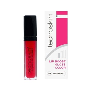 Tecnoskin Lip Boost Gloss Color , Αντιρυτιδικό Lip Gloss - 01 Red Rose 7ml