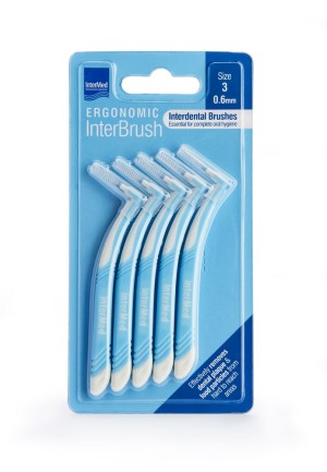 Intermed Ergonomic Interbrush Μεσοδόντια Βουρτσάκια Γαλάζια 0.6mm Μέγεθος 3, 5τμχ