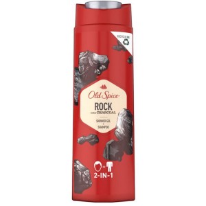 Old Spice Rock Charcoal Αφρόλουτρο Gel & Σαμπουάν για Άνδρες με Άνθρακα, 400ml