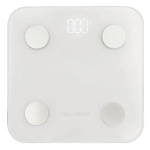 Karabinis H&D Corner Body Scale Advanced Ζυγαριά για Μέτρηση Σωματικού Λίπους με Γυαλί Λευκό, 1τμχ