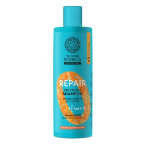 Natura Siberica Oblepikha Ο  Professional Σαμπουάν Αναδόμησης, με 3x Ιπποφαές & Κερατίνη για ξηρά και ταλαιπωρημένα μαλλιά, 400ml 